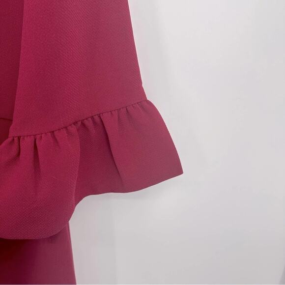 Draper James | V-Neck Bell Sleeve Shift Dress In Deep Berry Size 12 - Picture 6 of 8